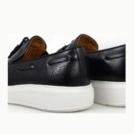 VERSACE 1969 MEN'S LEATHER LOAFERS IN BLACK - Image 4