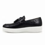 VERSACE 1969 MEN'S LEATHER LOAFERS IN BLACK - Image 2